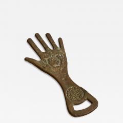 Hand Shaped Bottle Opener in Patinated Sand Cast Iron 1960s - 4527029