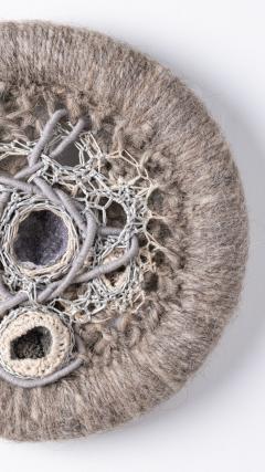 Hand Woven Textile Artwork w Embedded Gemstones by Fiber Artist Barbara Coburn - 4603646