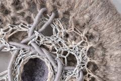 Hand Woven Textile Artwork w Embedded Gemstones by Fiber Artist Barbara Coburn - 4603649