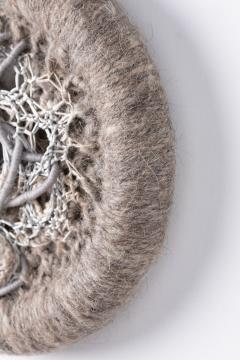 Hand Woven Textile Artwork w Embedded Gemstones by Fiber Artist Barbara Coburn - 4603651