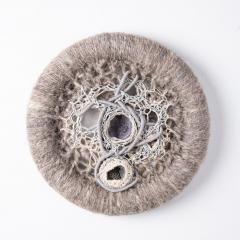 Hand Woven Textile Artwork w Embedded Gemstones by Fiber Artist Barbara Coburn - 4603775