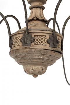 Hand carved Bleached Wood French Chandelier - 4279681