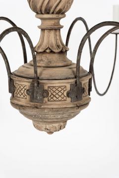 Hand carved Bleached Wood French Chandelier - 4279687