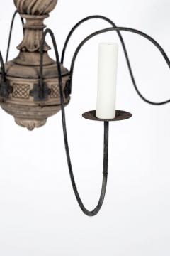 Hand carved Bleached Wood French Chandelier - 4279689