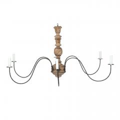 Hand carved Bleached Wood French Chandelier - 4279690
