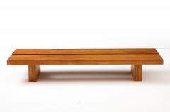 Hand crafted Solid Thick Elm Coffee Table Bench Netherlands 1960 s - 2770586