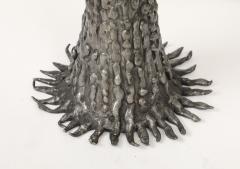 Hand made Lost Wax Pewter Tree Lamp France c 1970 stamped signed - 4236054