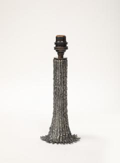 Hand made Lost Wax Pewter Tree Lamp France c 1970 stamped signed - 4236057