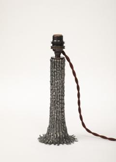 Hand made Lost Wax Pewter Tree Lamp France c 1970 stamped signed - 4236058