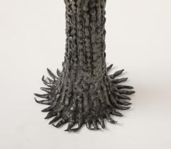 Hand made Lost Wax Pewter Tree Lamp France c 1970 stamped signed - 4236060