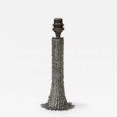 Hand made Lost Wax Pewter Tree Lamp France c 1970 stamped signed - 4236712