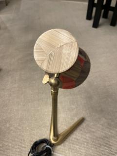 Hand made table lamp with straw marquetry shade - 3939209