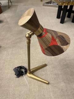 Hand made table lamp with straw marquetry shade - 3939211