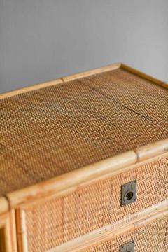 Hand woven rattan and bamboo sideboard 1970 - 3372955