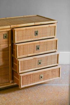 Hand woven rattan and bamboo sideboard 1970 - 3372962