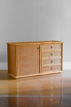 Hand woven rattan and bamboo sideboard 1970 - 3374511