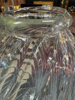 Handblown Glass Vase with Spiral Twist Design - 4315775