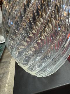 Handblown Glass Vase with Spiral Twist Design - 4315777