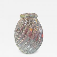 Handblown Glass Vase with Spiral Twist Design - 4319519