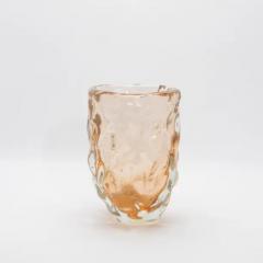 Handblown Murano Sculptural Vase in Rose Gold - 3896053