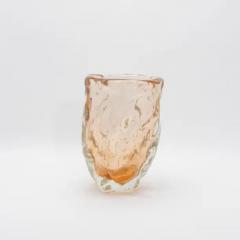 Handblown Murano Sculptural Vase in Rose Gold - 3896055