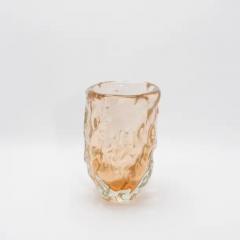 Handblown Murano Sculptural Vase in Rose Gold - 3896057