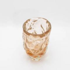 Handblown Murano Sculptural Vase in Rose Gold - 3896088