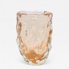 Handblown Murano Sculptural Vase in Rose Gold - 3901196