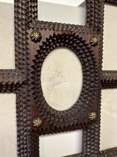 Handcarved Tramp Art Photo Frame Rustic Style Austria circa 1900 - 3657443