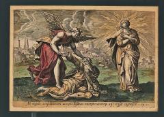 Handcolored Engraving of the Second Vision of Esdras Italy circa 1700 - 4300935