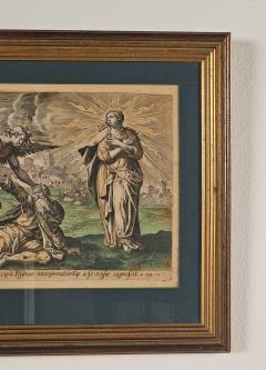 Handcolored Engraving of the Second Vision of Esdras Italy circa 1700 - 4300937