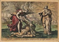 Handcolored Engraving of the Second Vision of Esdras Italy circa 1700 - 4305664