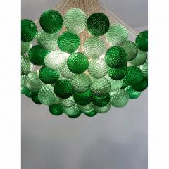 Handcrafted Balloton Murano Glass Sphere Lighting Fixture in Green Color - 4754878