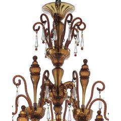 Handcrafted Brown Ca Rezzonico Chandelier With Curled Murano Glass Details - 4630004