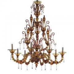 Handcrafted Brown Ca Rezzonico Chandelier With Curled Murano Glass Details - 4630007