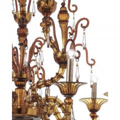 Handcrafted Brown Ca Rezzonico Chandelier With Curled Murano Glass Details - 4630009