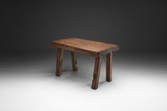 Handcrafted Brutalist Solid Oak Side Table the Netherlands 1970s - 4638218