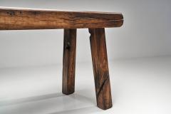 Handcrafted Brutalist Solid Oak Side Table the Netherlands 1970s - 4638306
