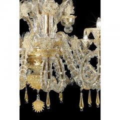 Handcrafted Imperial Murano Glass Ca Rezzonico Chandelier With Gold Details - 4629973