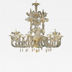 Handcrafted Imperial Murano Glass Ca Rezzonico Chandelier With Gold Details - 4634471