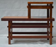 Handcrafted Studio End Table with Mixed Wood Inlay and Pegs circa 1955 - 570803