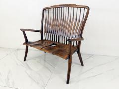 Handcrafted Walnut Studio Craft Loveseat in the Style of Maloof and Nakashima - 4406601