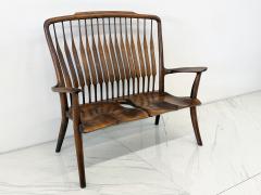 Handcrafted Walnut Studio Craft Loveseat in the Style of Maloof and Nakashima - 4406602