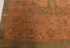 Handmade Antique Turkish Oushak Beige Green Purple Rug - 2451015