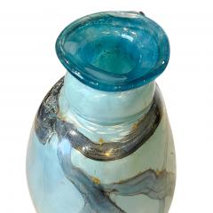 Handmade Blue Iridescent Glass Vase - 4243037