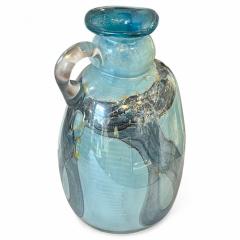 Handmade Blue Iridescent Glass Vase - 4243038