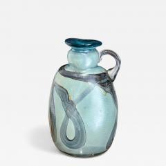 Handmade Blue Iridescent Glass Vase - 4243280