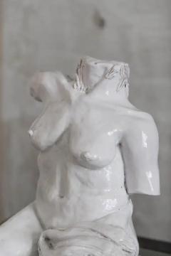 Handmade Glazed Ceramic Bust Sculpture 1970s - 3730353