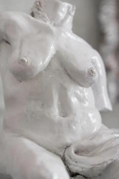 Handmade Glazed Ceramic Bust Sculpture 1970s - 3730360