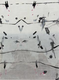 Handmade Grey Ivory Pink Splatter Rug by Eskayel for Doris Leslie Blau - 3580567